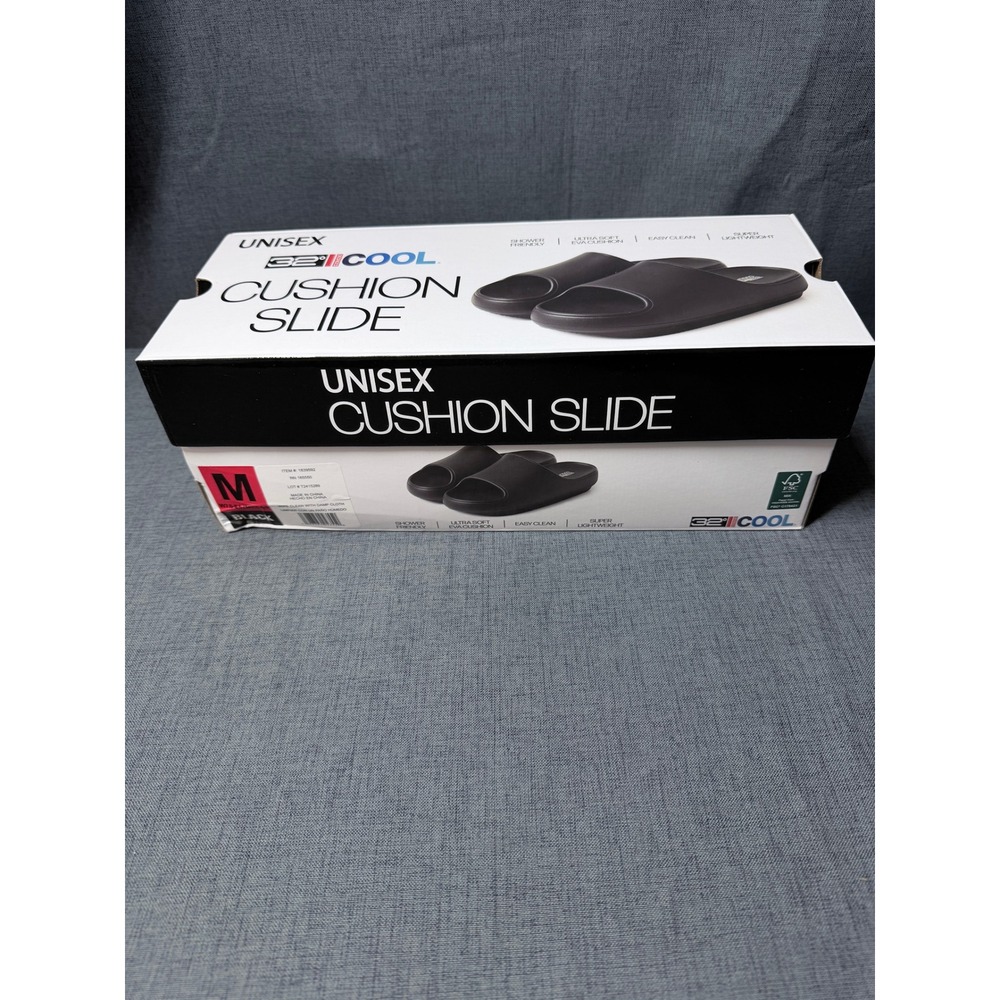 32 Degrees Cool Unisex Cushion Slides Black EVA Foam Sandals W7.5-8.5 M5.5-6.5 - Picture 6 of 8
